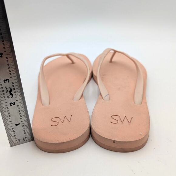 Stuart Weitzman Embossed Flip Flop Sandals Women's Pink Size US10 EU41 - Picture 5 of 11